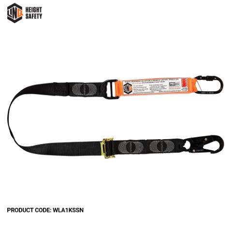 LINQ WEBBING LANYARD ADJUST. SNG LEG 1 X SG KARABINER 1 X SNAP HOOK